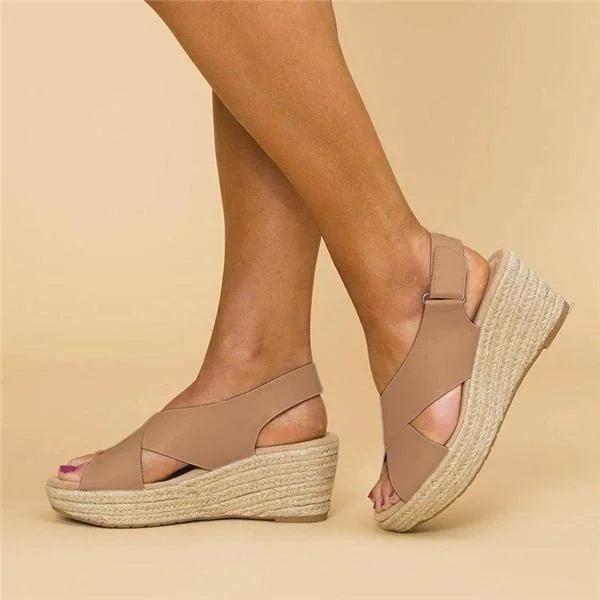 Sandalen Damen Espadrille Keil | Plateau Riemen Verstellbar | Sommersandalen Gepolstert Bequem