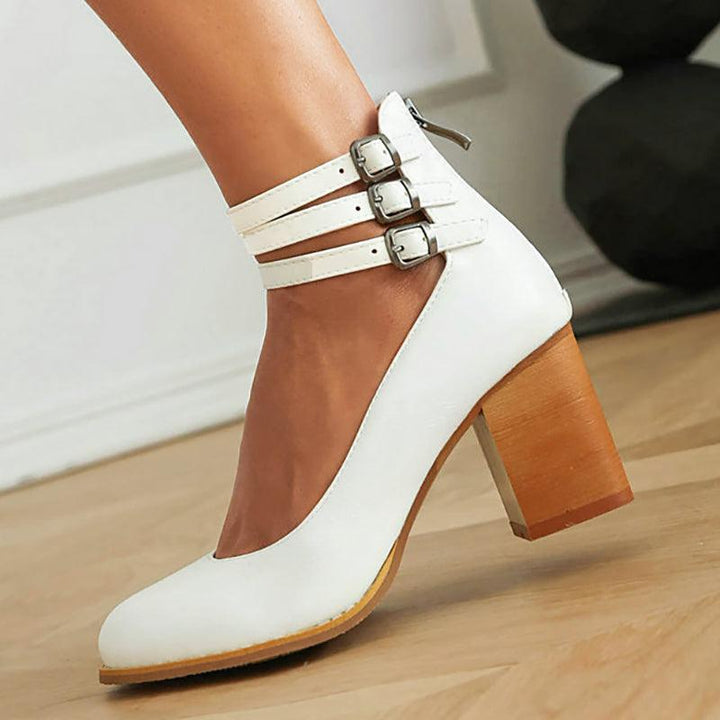 Sandalen Damen Blockabsatz | Knöchelriemen Schlicht Minimalistisch | Riemchensandalen Sommer