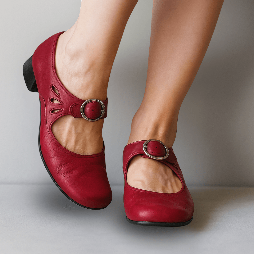 Mary Jane Schuhe Damen Schwarz | Pumps Damen Blockabsatz Schnalle | Sommerschuhe Damen Bequem Vegan