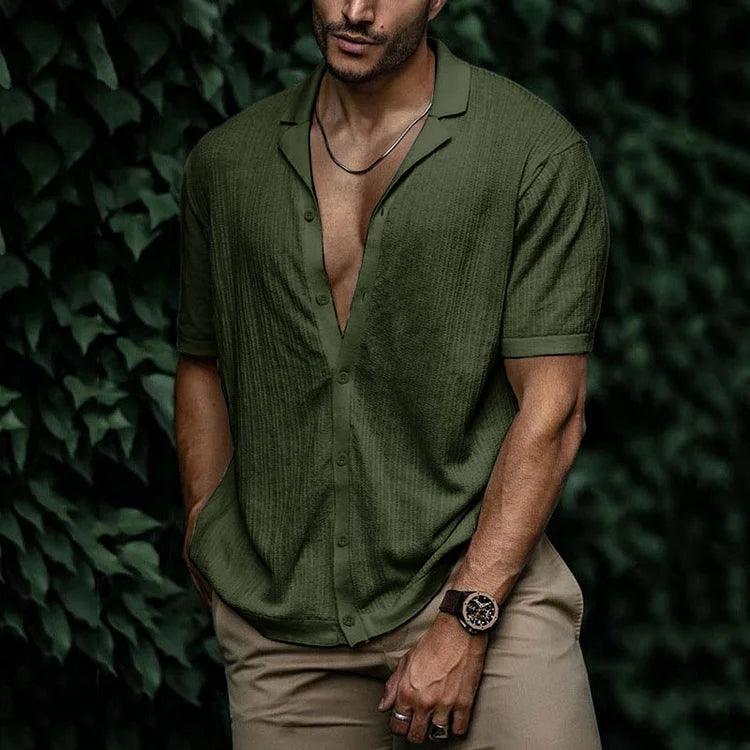 Sommerhemd Herren Kurzarm | Freizeithemd Herren Knopfleiste | Herren Hemd Casual Sommer