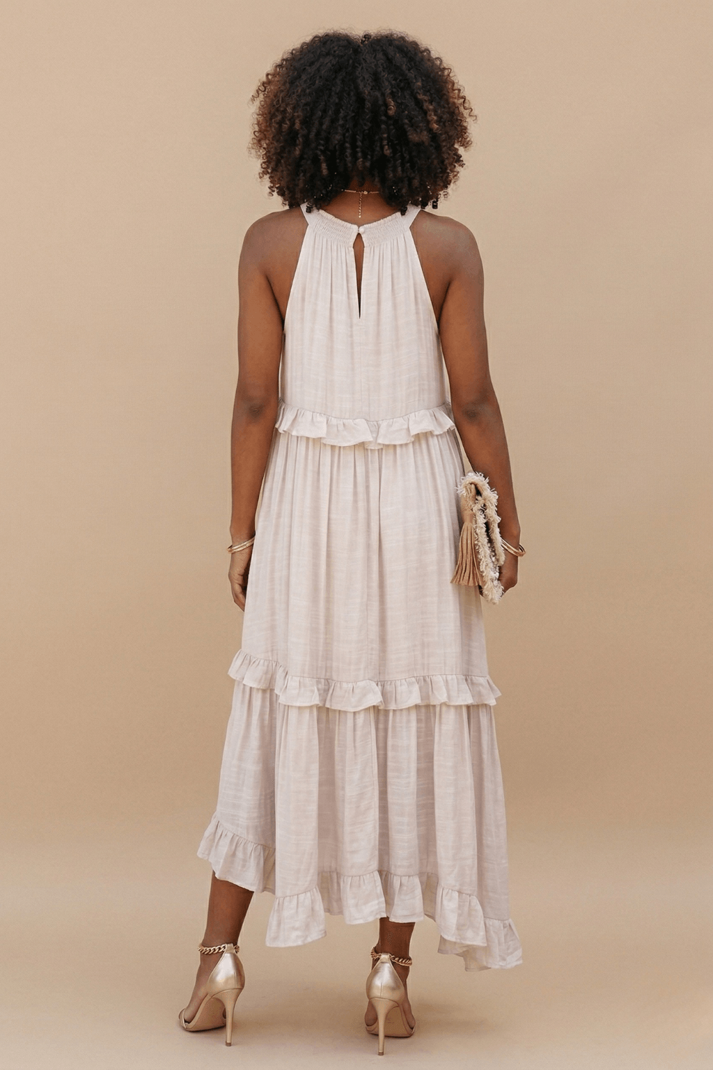 Sommerkleider Damen Maxi | Kleider Damen Rüschen Taschen | Hochzeitsgast Maxikleid Rückenfrei
