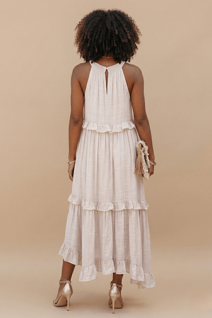 Sommerkleider Damen Maxi | Kleider Damen Rüschen Taschen | Hochzeitsgast Maxikleid Rückenfrei