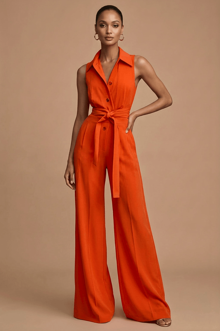 Jumpsuit Damen Elegant | Overall Weites Bein Kragen | Festlicher Jumpsuit Hochzeitsgast