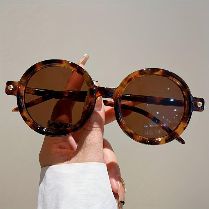 Sonnenbrille Damen Rund Vintage | Retro Acetat UV400 Schutz | Bunte Fassung Sommer