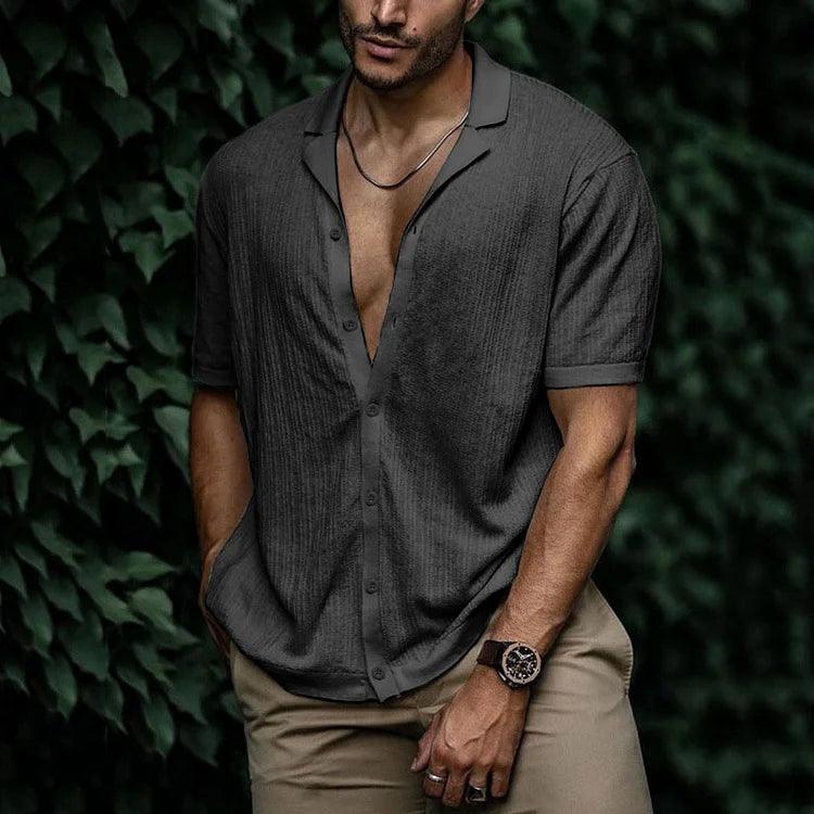 Sommerhemd Herren Kurzarm | Freizeithemd Herren Knopfleiste | Herren Hemd Casual Sommer