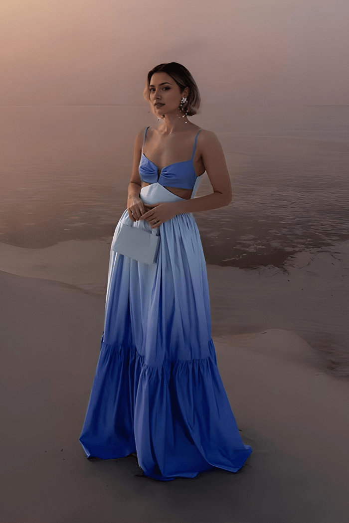 Abendkleider Damen Lang Ombre | Cocktailkleid Damen Herzausschnitt | Maxikleid Hochzeitsgast Trägerlos