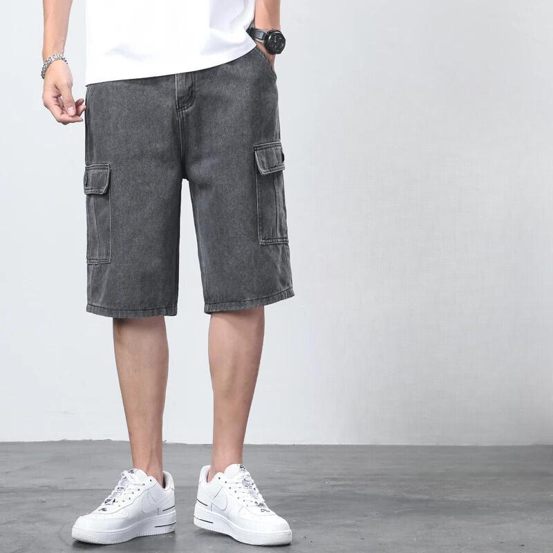 Cargo Jeans Shorts Herren | Denim Cargo Shorts Herren Klappe | Bermuda Jeans Shorts Herren