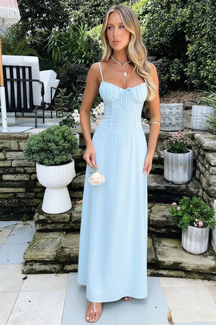 Korsettkleid Damen Maxi | Maxikleid Damen Spaghettiträger Herzausschnitt | Hochzeitsgast Kleid Damen Bodenlang