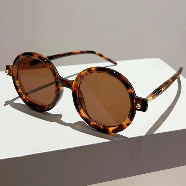 Sonnenbrille Damen Rund Vintage | Retro Acetat UV400 Schutz | Bunte Fassung Sommer