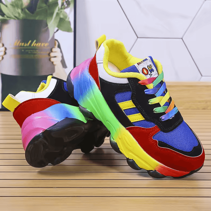 Plateau Sneaker Damen Orthopädisch | Dämpfung Turnschuhe Damen Leicht | Komfort Sneaker Damen Schnürung