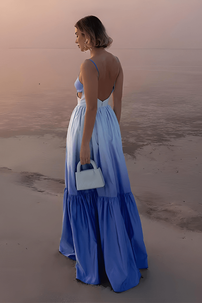 Abendkleider Damen Lang Ombre | Cocktailkleid Damen Herzausschnitt | Maxikleid Hochzeitsgast Trägerlos