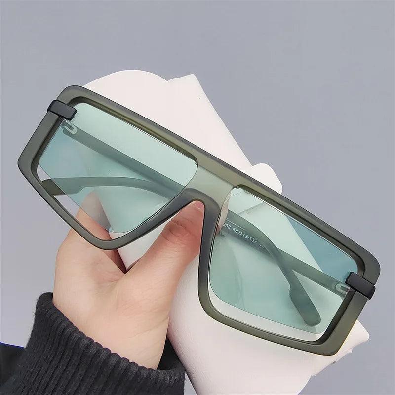 Brille Damen Übergross | Eckig Vintage UV400 Schutz | Sonnenbrille Quadratisch Retro