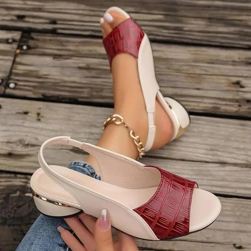 Sandalen Damen Blockabsatz | Hochzeitsschuhe Geschlossene Zehen | Elegante Riemchensandalen