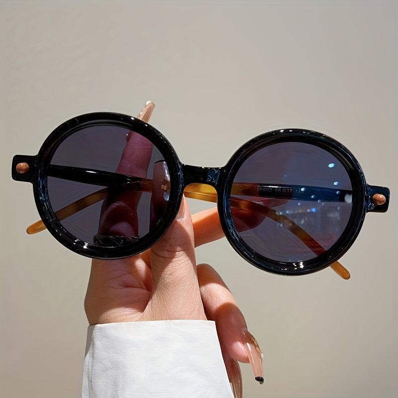 Sonnenbrille Damen Rund Vintage | Retro Acetat UV400 Schutz | Bunte Fassung Sommer