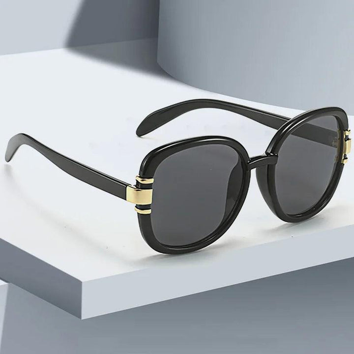 Sonnenbrille Damen Eckig Verlauf | Übergross Acetat Gold Akzente | UV400 Schutz Sommer
