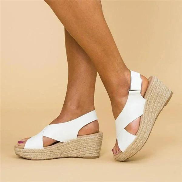 Sandalen Damen Espadrille Keil | Plateau Riemen Verstellbar | Sommersandalen Gepolstert Bequem