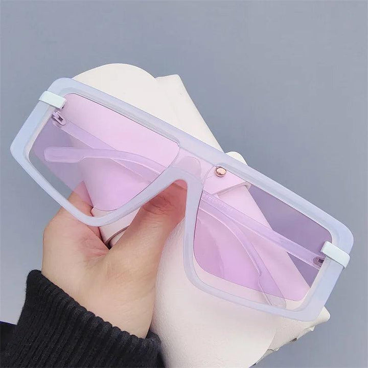 Brille Damen Übergross | Eckig Vintage UV400 Schutz | Sonnenbrille Quadratisch Retro