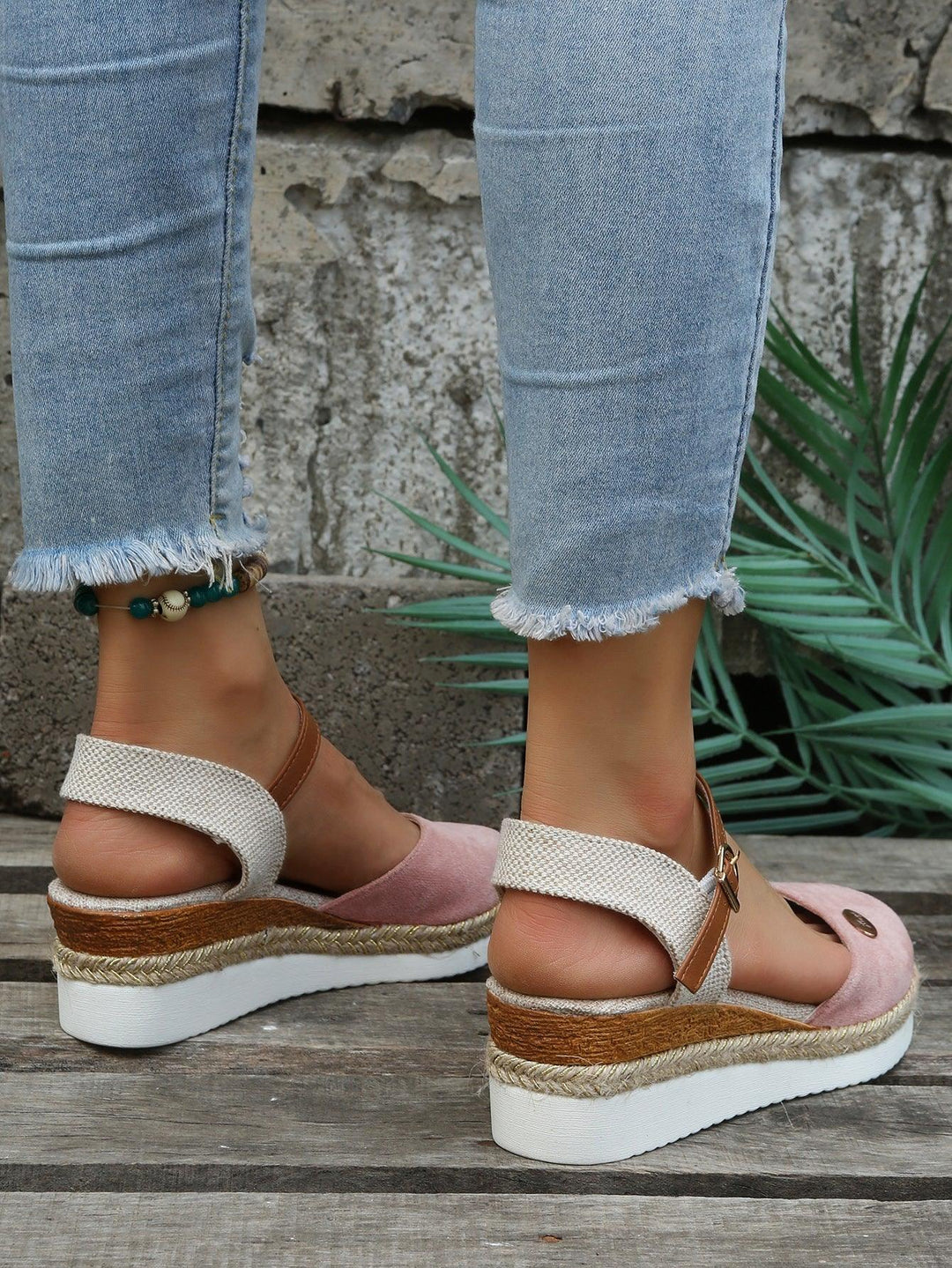 Espadrilles Damen Keilabsatz | Geschlossene Zehen Plateau | Sommerschuhe Gepolstert Elegant