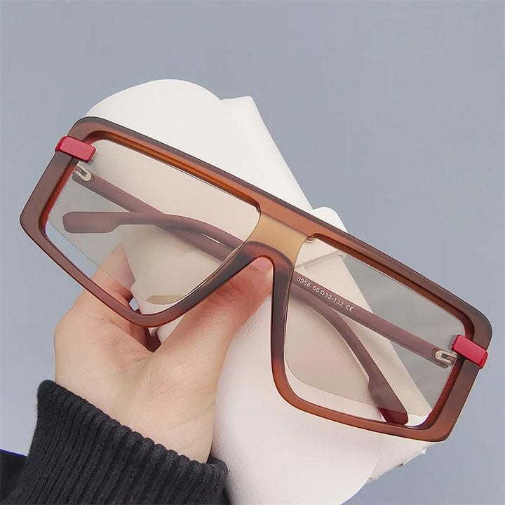 Brille Damen Übergross | Eckig Vintage UV400 Schutz | Sonnenbrille Quadratisch Retro