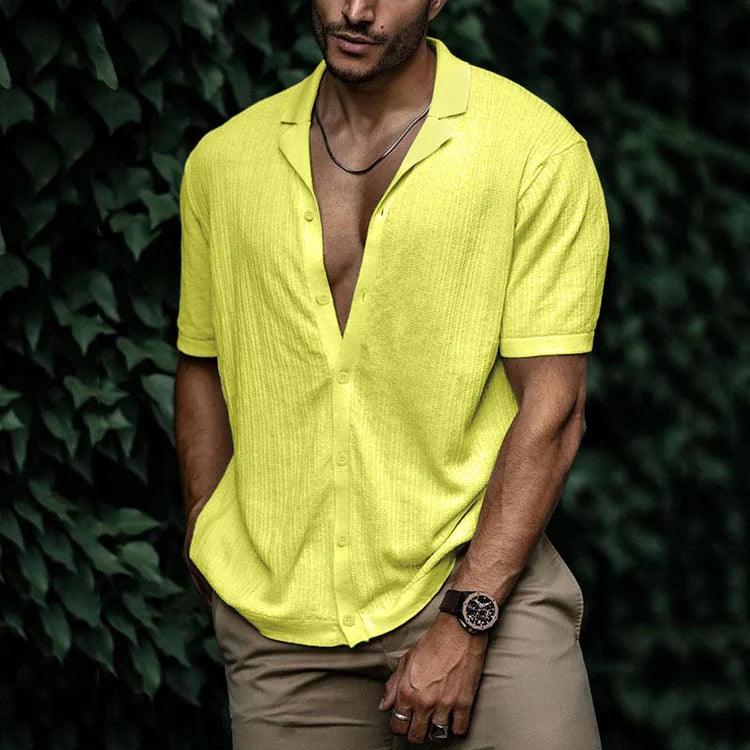 Sommerhemd Herren Kurzarm | Freizeithemd Herren Knopfleiste | Herren Hemd Casual Sommer