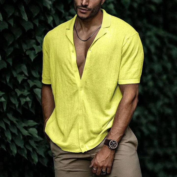 Sommerhemd Herren Kurzarm | Freizeithemd Herren Knopfleiste | Herren Hemd Casual Sommer