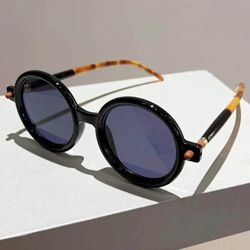 Sonnenbrille Damen Rund Vintage | Retro Acetat UV400 Schutz | Bunte Fassung Sommer