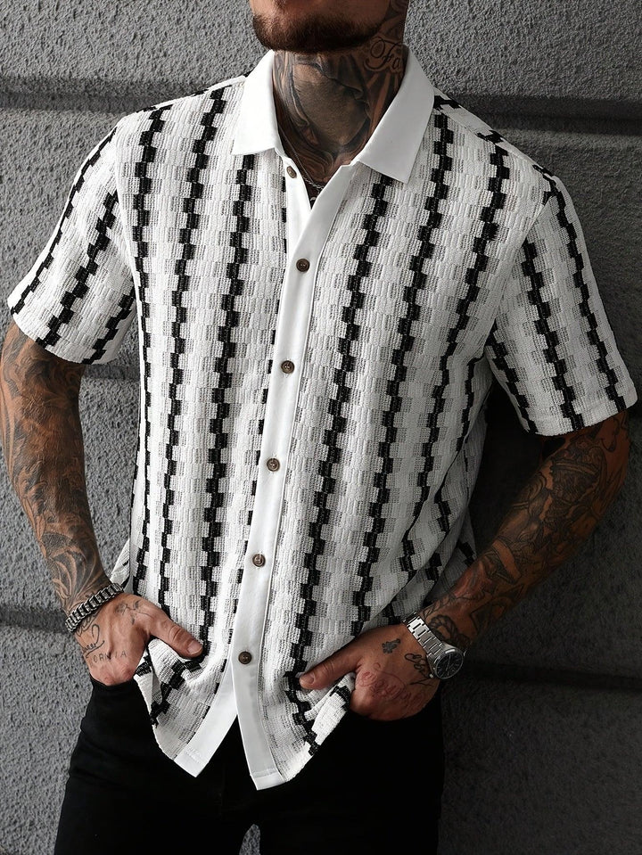 Gestreiftes Hemd Herren Kurzarm | Sommerhemd Herren Streifen | Freizeithemd Herren Gestreift