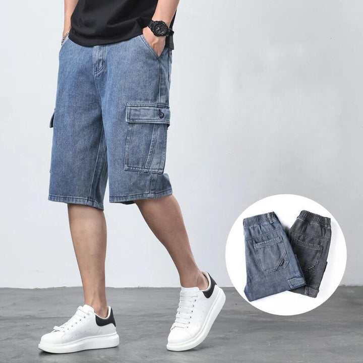 Cargo Jeans Shorts Herren | Denim Cargo Shorts Herren Klappe | Bermuda Jeans Shorts Herren
