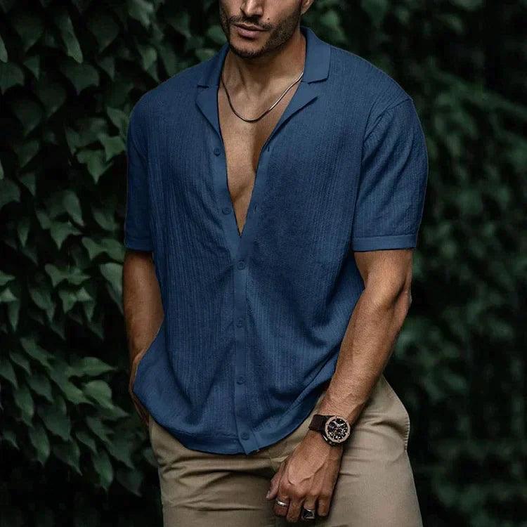 Sommerhemd Herren Kurzarm | Freizeithemd Herren Knopfleiste | Herren Hemd Casual Sommer