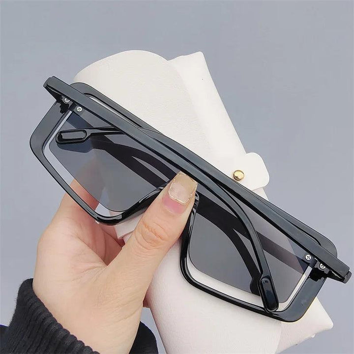 Brille Damen Übergross | Eckig Vintage UV400 Schutz | Sonnenbrille Quadratisch Retro