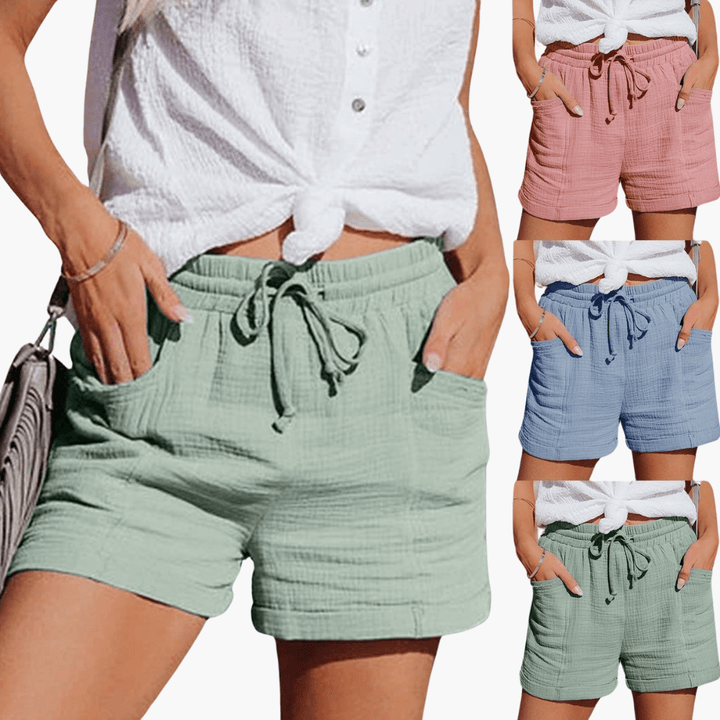 Shorts Damen Sommer | Strandshorts Relaxed Fit | Freizeitshorts mit Taschen