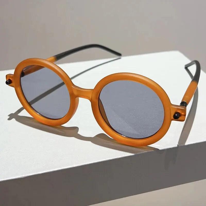 Sonnenbrille Damen Rund Vintage | Retro Acetat UV400 Schutz | Bunte Fassung Sommer