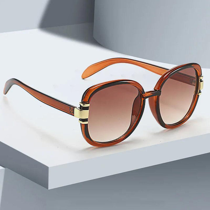 Sonnenbrille Damen Eckig Verlauf | Übergross Acetat Gold Akzente | UV400 Schutz Sommer
