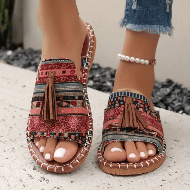 Sandalen Damen Leoparden-Print | Riemchen Sandalen Damen Flach | Strandsandalen Damen Sommer Bunt