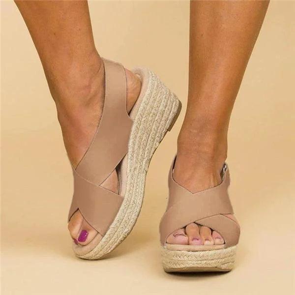 Sandalen Damen Espadrille Keil | Plateau Riemen Verstellbar | Sommersandalen Gepolstert Bequem