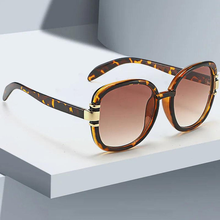 Sonnenbrille Damen Eckig Verlauf | Übergross Acetat Gold Akzente | UV400 Schutz Sommer