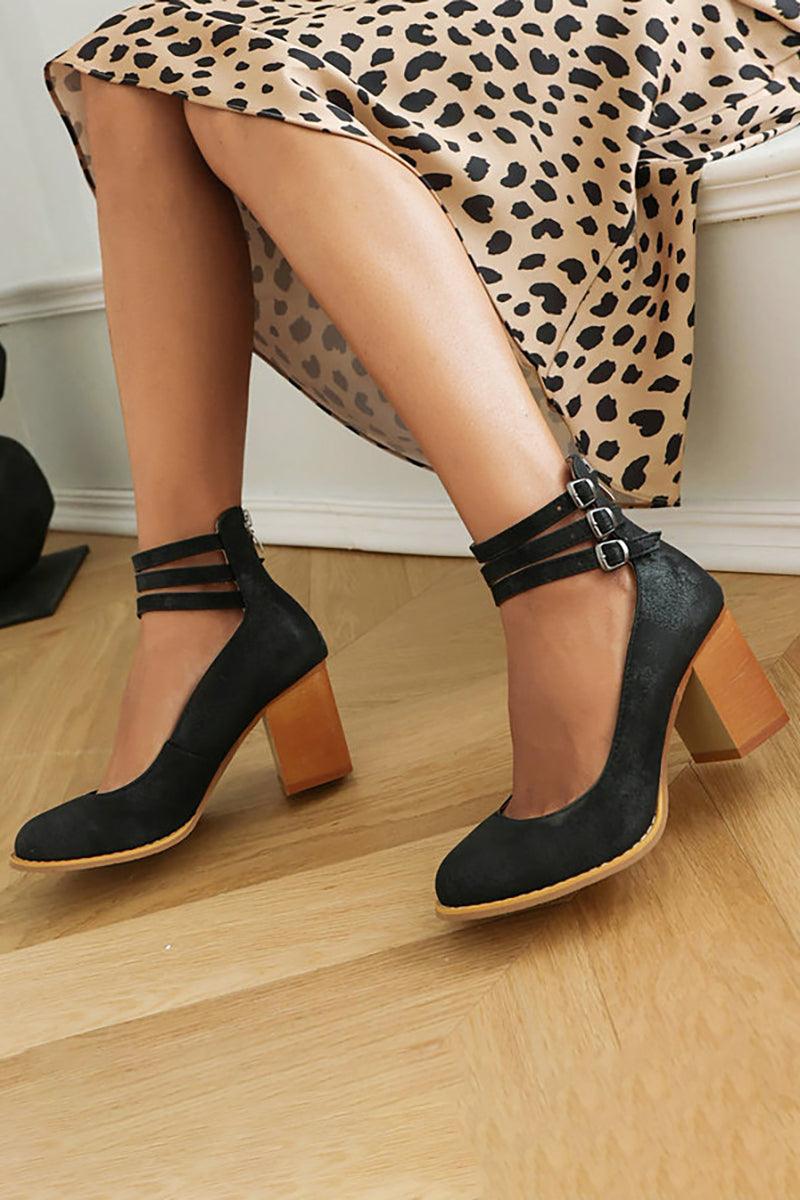 Sandalen Damen Blockabsatz | Knöchelriemen Schlicht Minimalistisch | Riemchensandalen Sommer