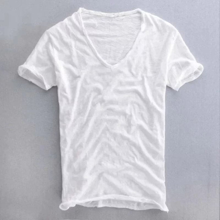 V-Neck T-Shirt Herren | Herren T-Shirt Baumwolle Lässig | Kurzarm Shirt Herren Casual
