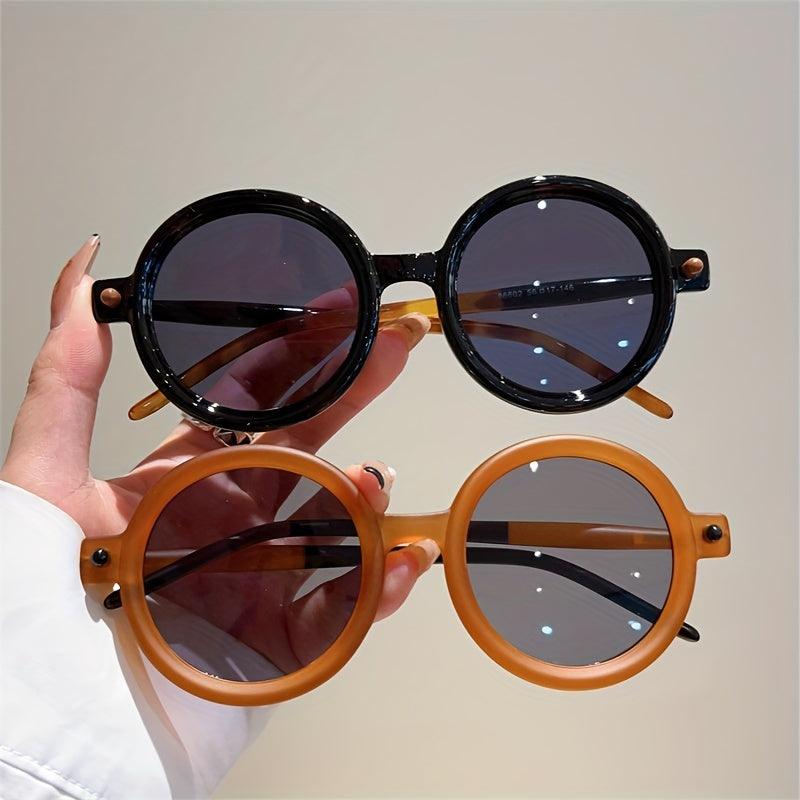 Sonnenbrille Damen Rund Vintage | Retro Acetat UV400 Schutz | Bunte Fassung Sommer