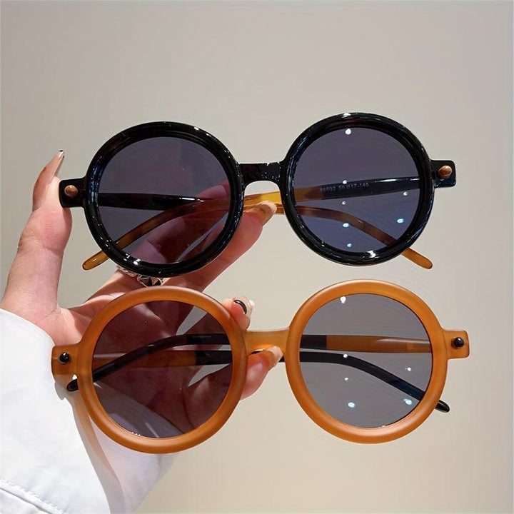 Sonnenbrille Damen Rund Vintage | Retro Acetat UV400 Schutz | Bunte Fassung Sommer