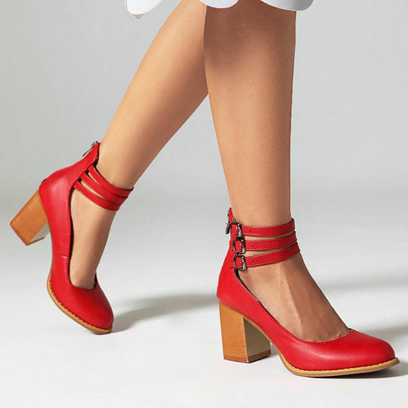 Sandalen Damen Blockabsatz | Knöchelriemen Schlicht Minimalistisch | Riemchensandalen Sommer