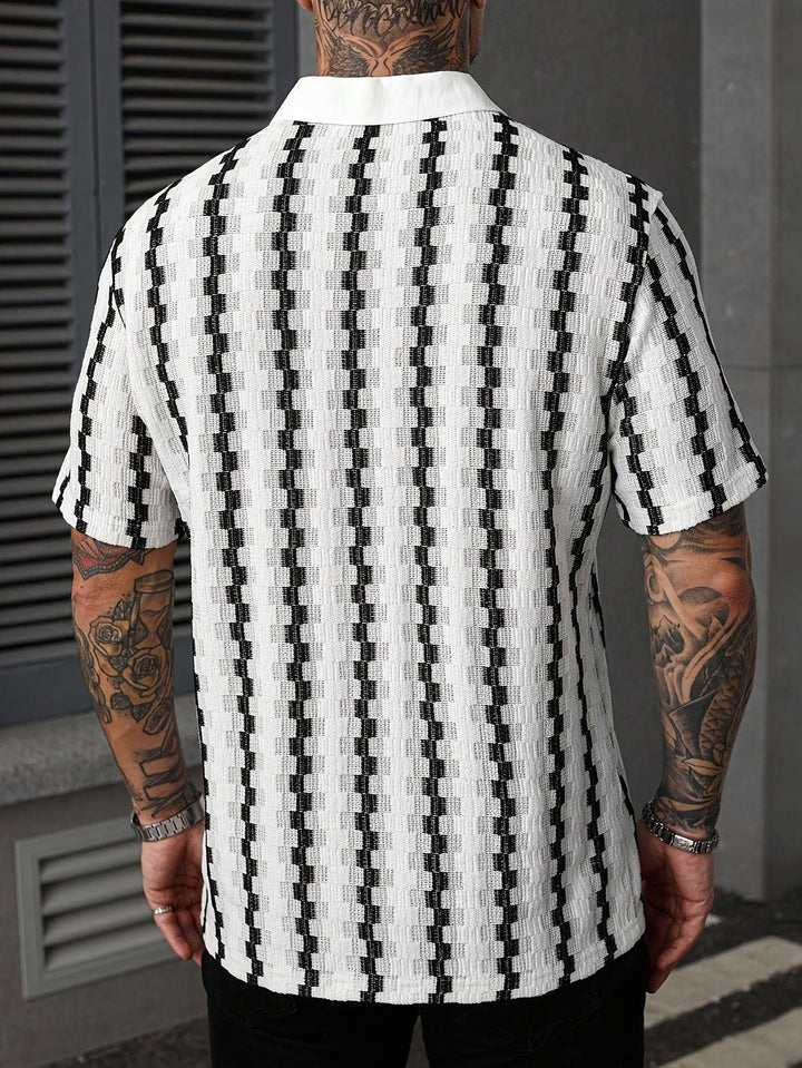 Gestreiftes Hemd Herren Kurzarm | Sommerhemd Herren Streifen | Freizeithemd Herren Gestreift