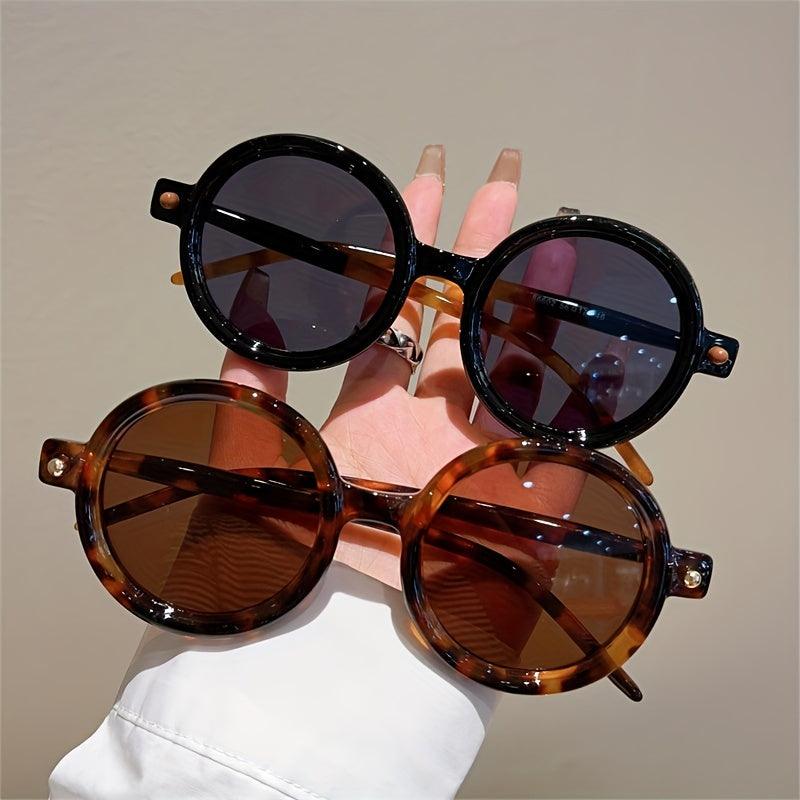 Sonnenbrille Damen Rund Vintage | Retro Acetat UV400 Schutz | Bunte Fassung Sommer