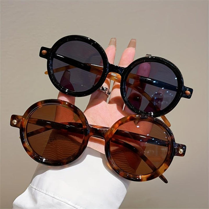 Sonnenbrille Damen Rund Vintage | Retro Acetat UV400 Schutz | Bunte Fassung Sommer