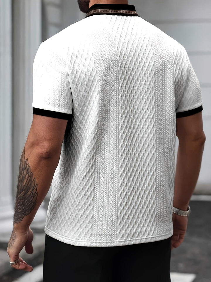 Poloshirt Herren Colorblock | Herren Polo Sommer Jacquard | Golfshirt Herren Regular Fit