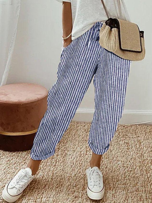 Sommerhosen Damen Kordelzug | Freizeithose Damen Leicht | Damen Hose Locker Lässig
