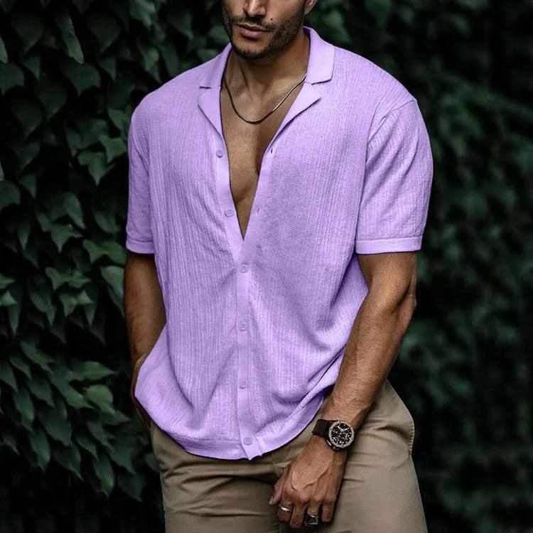 Sommerhemd Herren Kurzarm | Freizeithemd Herren Knopfleiste | Herren Hemd Casual Sommer