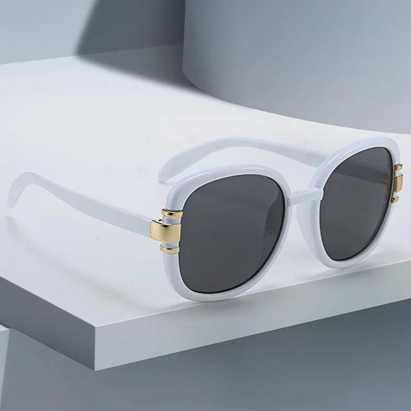 Sonnenbrille Damen Eckig Verlauf | Übergross Acetat Gold Akzente | UV400 Schutz Sommer