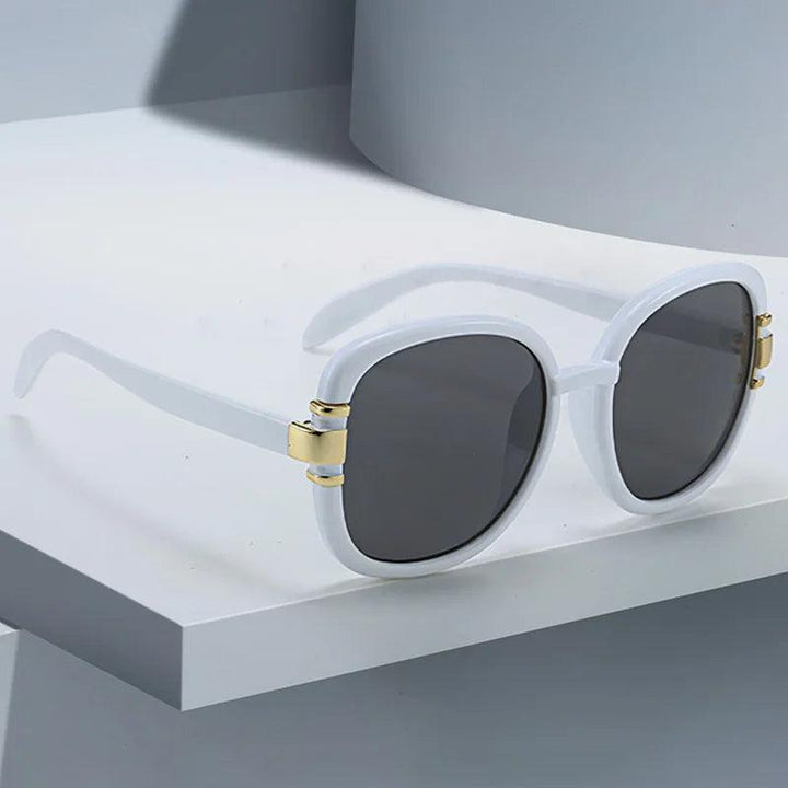 Sonnenbrille Damen Eckig Verlauf | Übergross Acetat Gold Akzente | UV400 Schutz Sommer