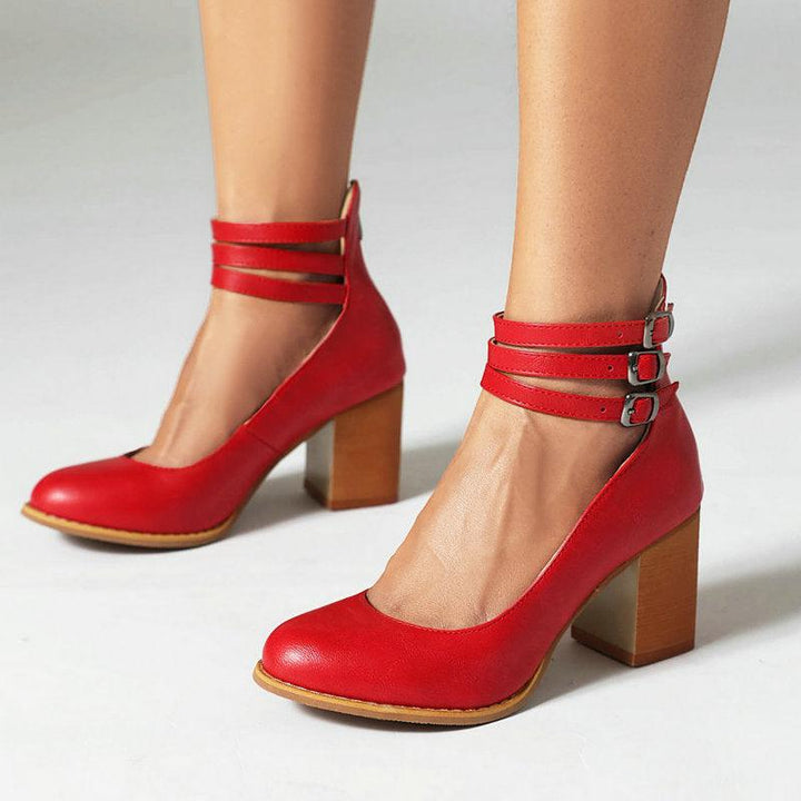 Sandalen Damen Blockabsatz | Knöchelriemen Schlicht Minimalistisch | Riemchensandalen Sommer